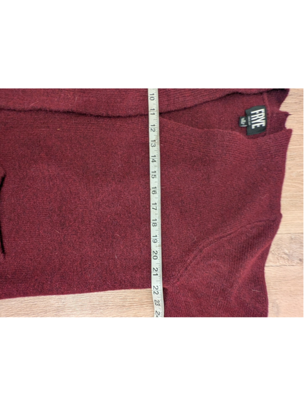 FRYE Women Med Burgundy Southwestern Aztec Fair Isle Open Front Cardigan Sweater - Picture 6 of 7